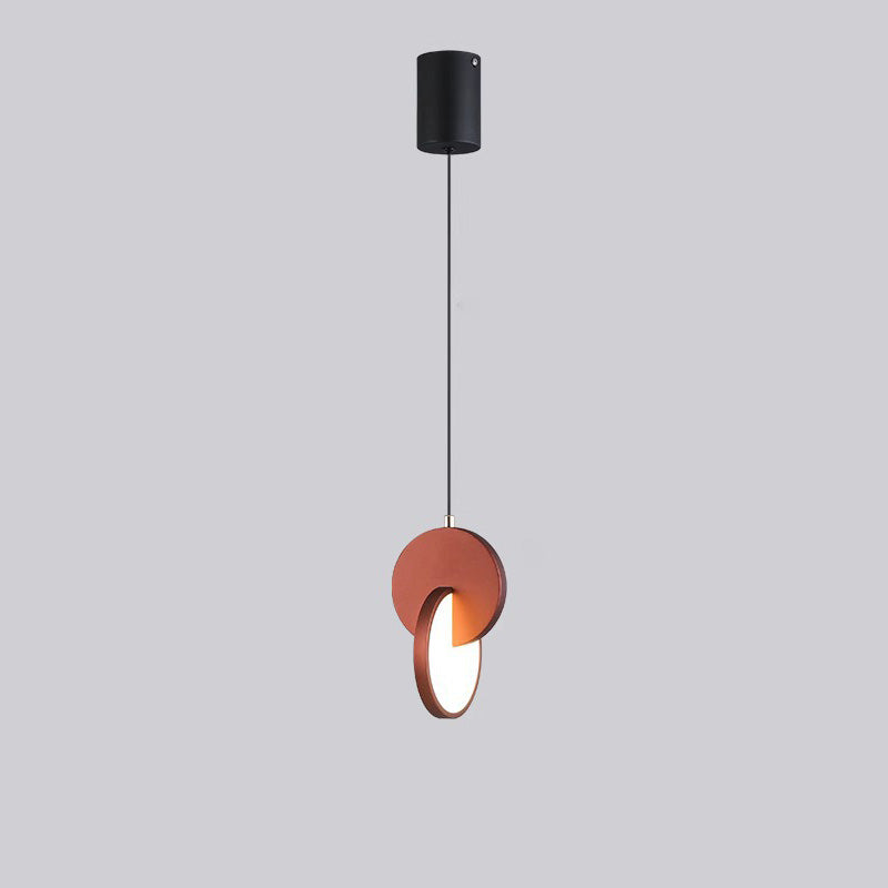 Contemporary Scandinavian Round Iron Acrylic LED Pendant Light For Bedroom