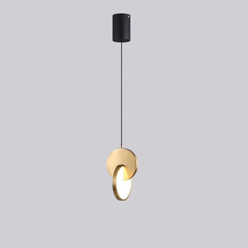 Contemporary Scandinavian Round Iron Acrylic LED Pendant Light For Bedroom