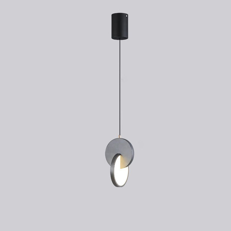 Contemporary Scandinavian Round Iron Acrylic LED Pendant Light For Bedroom