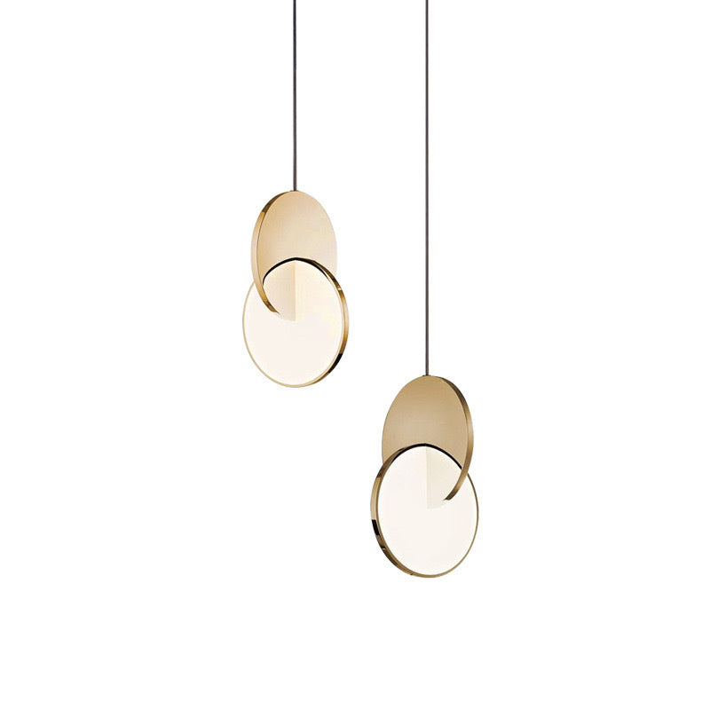 Contemporary Scandinavian Round Iron Acrylic LED Pendant Light For Bedroom