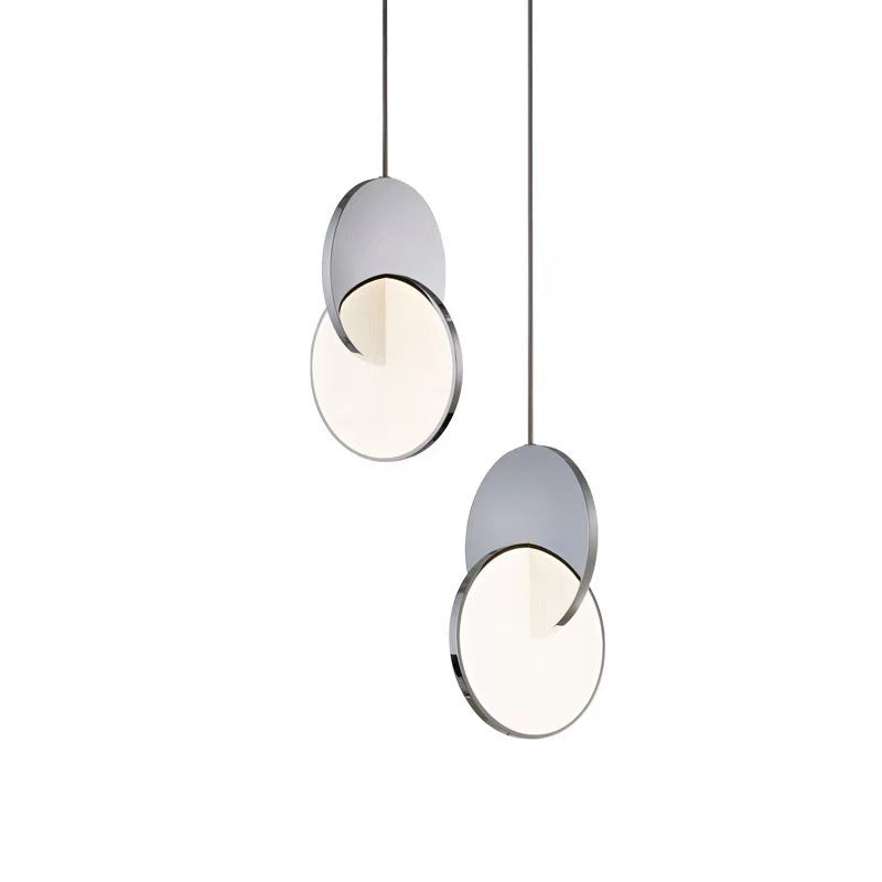 Contemporary Scandinavian Round Iron Acrylic LED Pendant Light For Bedroom