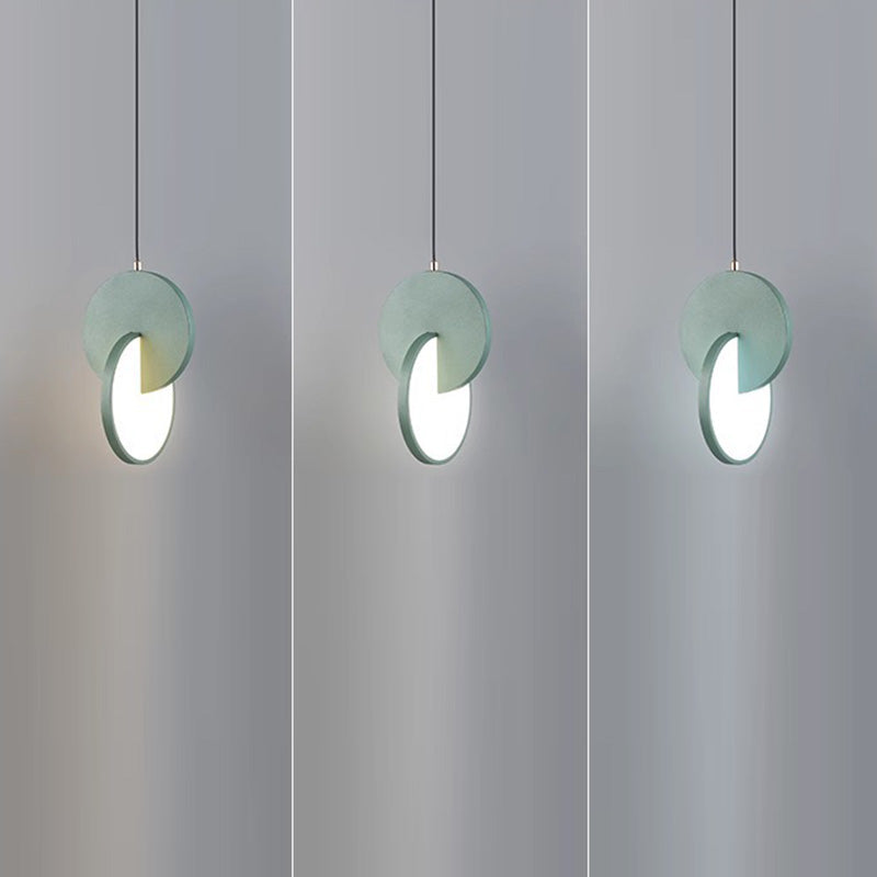 Contemporary Scandinavian Round Iron Acrylic LED Pendant Light For Bedroom