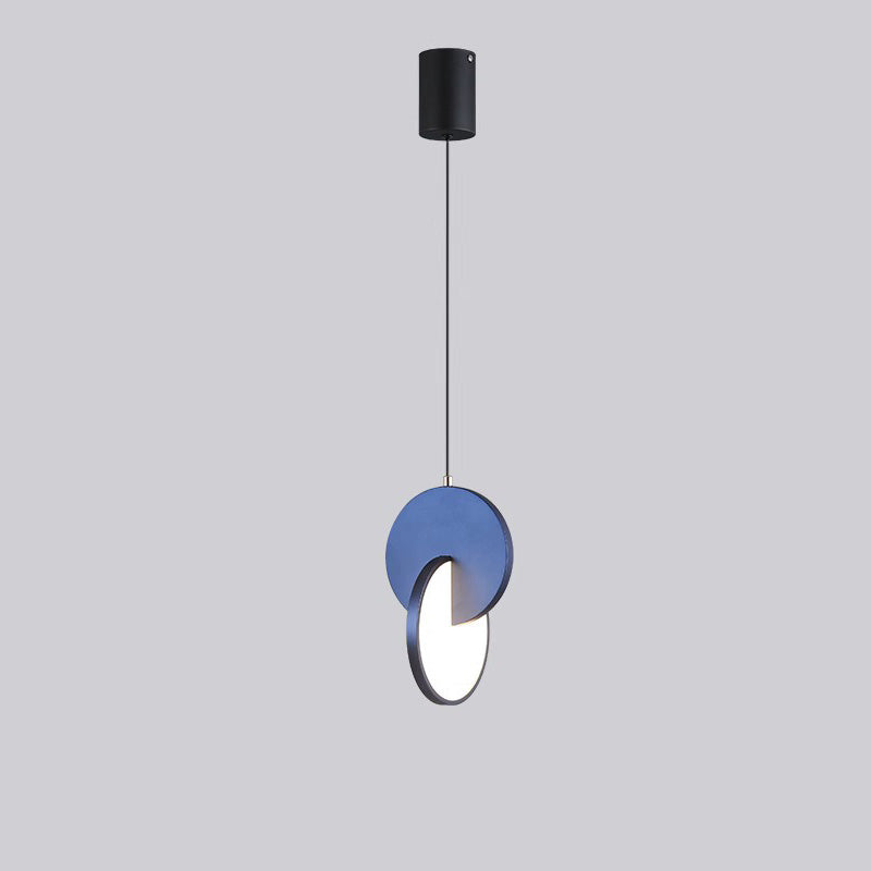 Contemporary Scandinavian Round Iron Acrylic LED Pendant Light For Bedroom