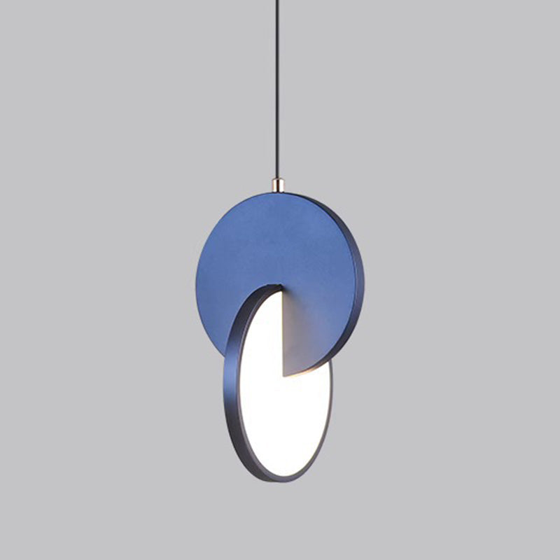 Contemporary Scandinavian Round Iron Acrylic LED Pendant Light For Bedroom