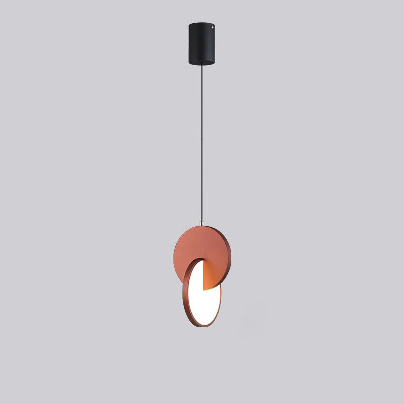 Contemporary Scandinavian Round Iron Acrylic LED Pendant Light For Bedroom