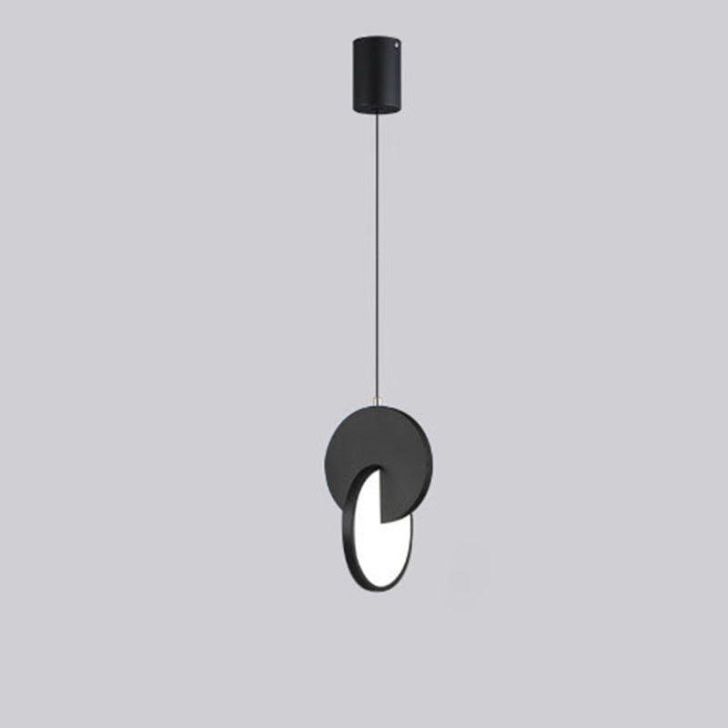 Contemporary Scandinavian Round Iron Acrylic LED Pendant Light For Bedroom
