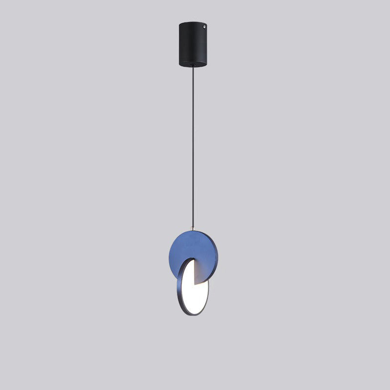 Contemporary Scandinavian Round Iron Acrylic LED Pendant Light For Bedroom