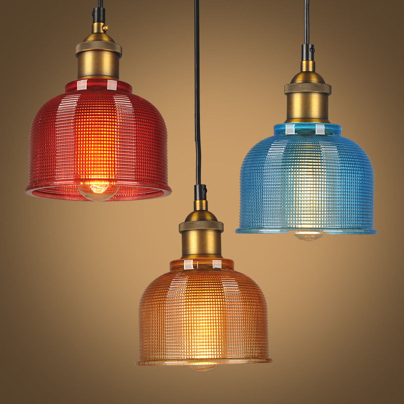 Contemporary Scandinavian Round Iron Glass 1-Light Pendant Light For Living Room