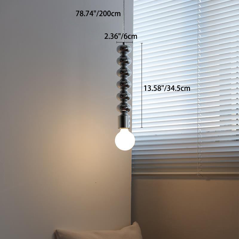 Traditional Vintage Strip Sphere Metal 1-Light Pendant Light For Bedroom