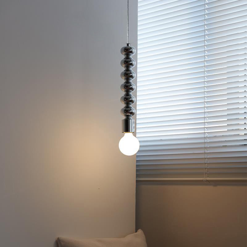 Traditional Vintage Strip Sphere Metal 1-Light Pendant Light For Bedroom