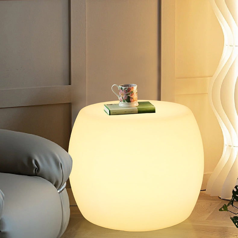 Modern Minimalist Drum PE Plastic LED Floor Lamp For Bedroom