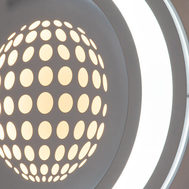 Modern Minimalist Planet Round Iron Aluminum Acrylic LED Wall Sconce Lamp For Hallway