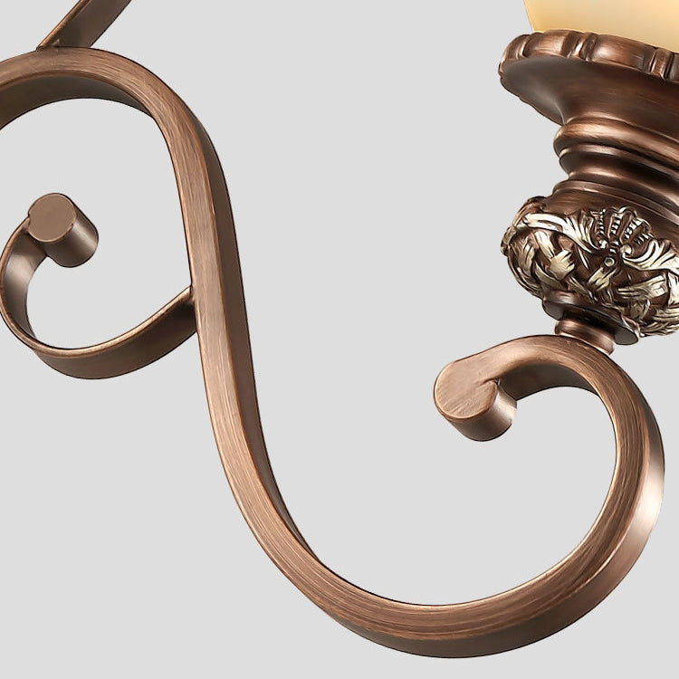 ثريا دائرية من الراتنج والزجاج والحديد بتصميم تقليدي عتيق مكونة من 3/6/8 مصابيح لغرفة المعيشة