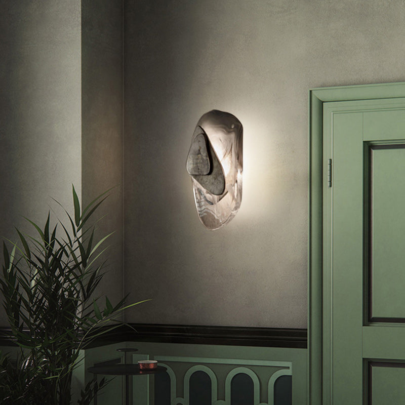 Contemporary Creative Oval Iron Crystal LED Wall Sconce Lamp For Bedroom