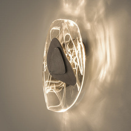 Contemporary Creative Oval Iron Crystal LED Wall Sconce Lamp For Bedroom