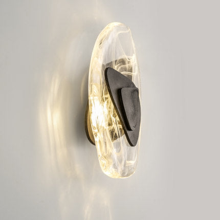 Contemporary Creative Oval Iron Crystal LED Wall Sconce Lamp For Bedroom