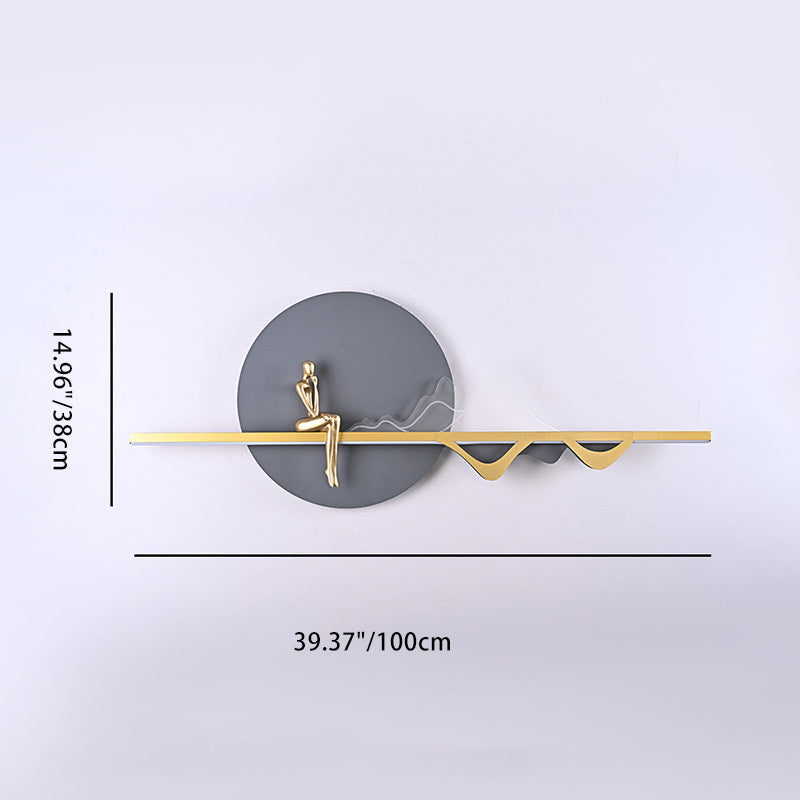 Contemporary Creative Round Iron Silicone Strip Acrylic LED Wall Sconce Lamp For Living Room