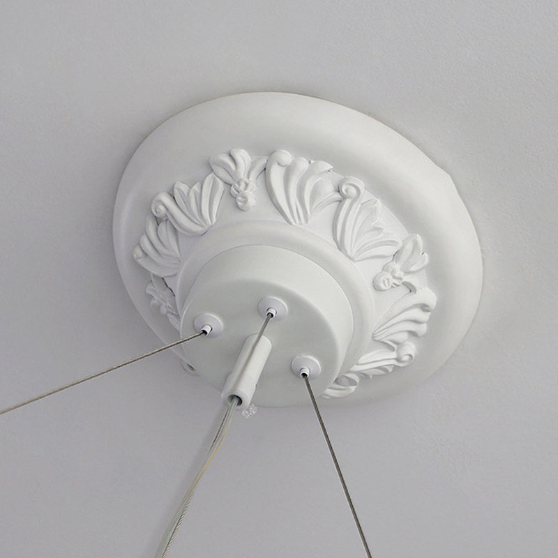 Traditional Vintage Round Resin Metal LED Chandelier For Living Room