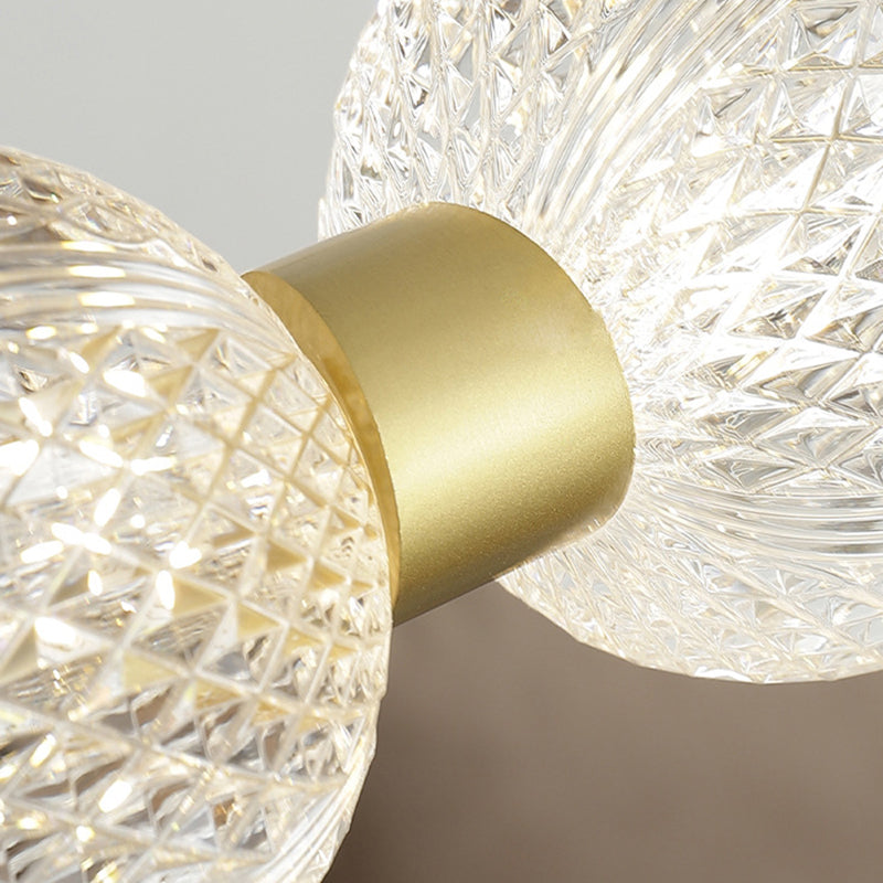 リビングルームに最適な、モダンで豪華なリング球型アルミアクリルLEDシャンデリア