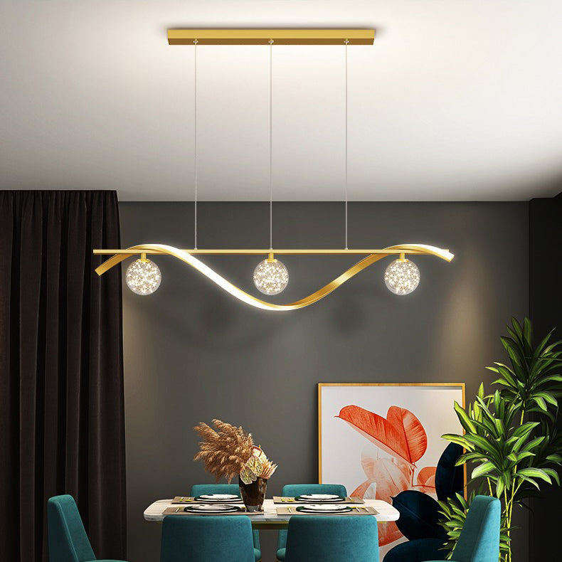 ثريا LED معاصرة من الحديد والألومنيوم بتصميم نجمة منحنية على الطراز الاسكندنافي لغرفة الطعام