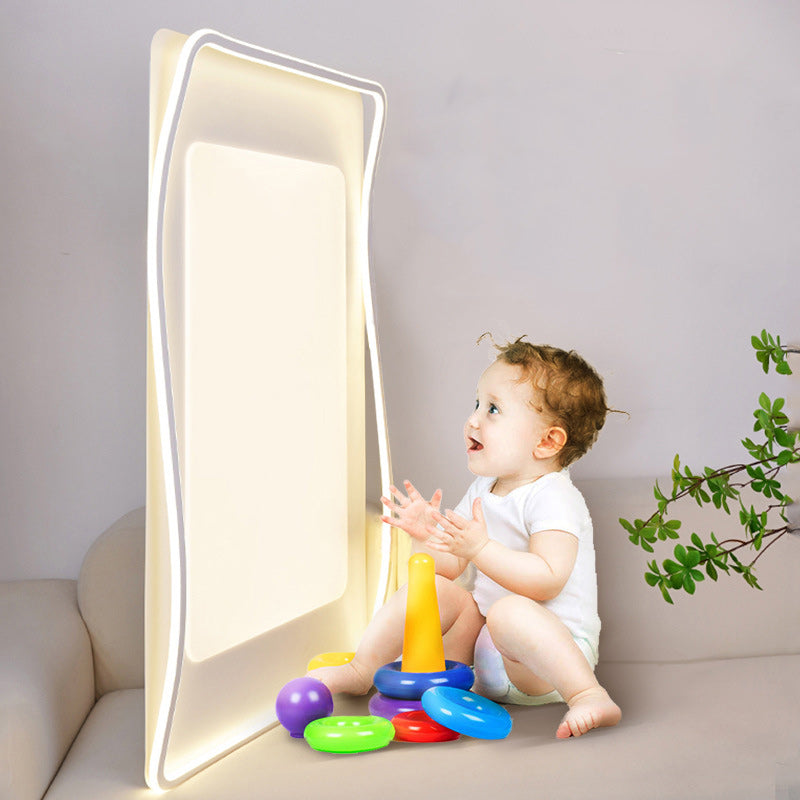 مصباح سقف LED مستطيل الشكل مصنوع من الحديد والألومنيوم والسيليكون بتصميم معاصر لغرفة المعيشة