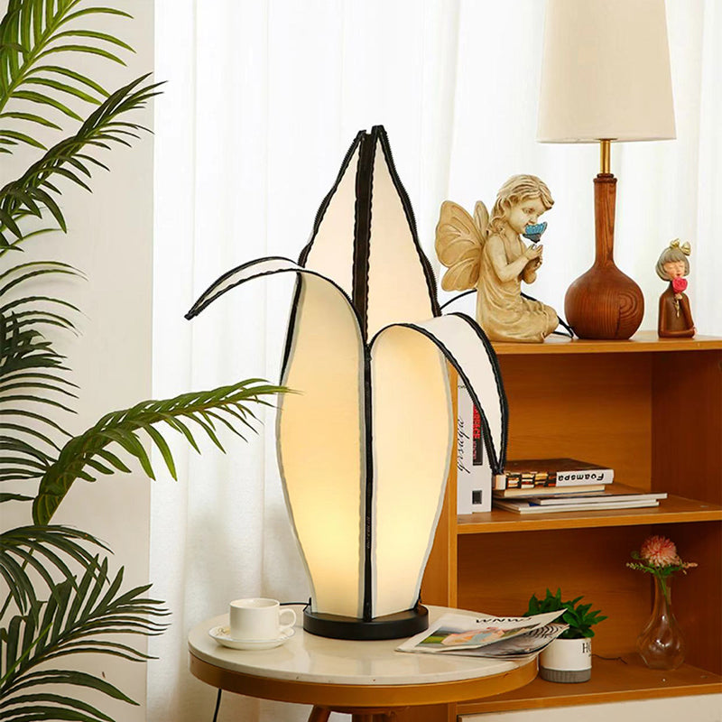 Traditional Vintage Banana Fabric Plastic Metal LED Standing Floor Lamp For Living Room