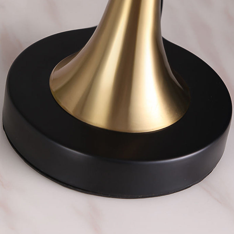 Traditional Vintage Frustum Cone Metal Fabric 1-Light Table Lamp For Bedroom