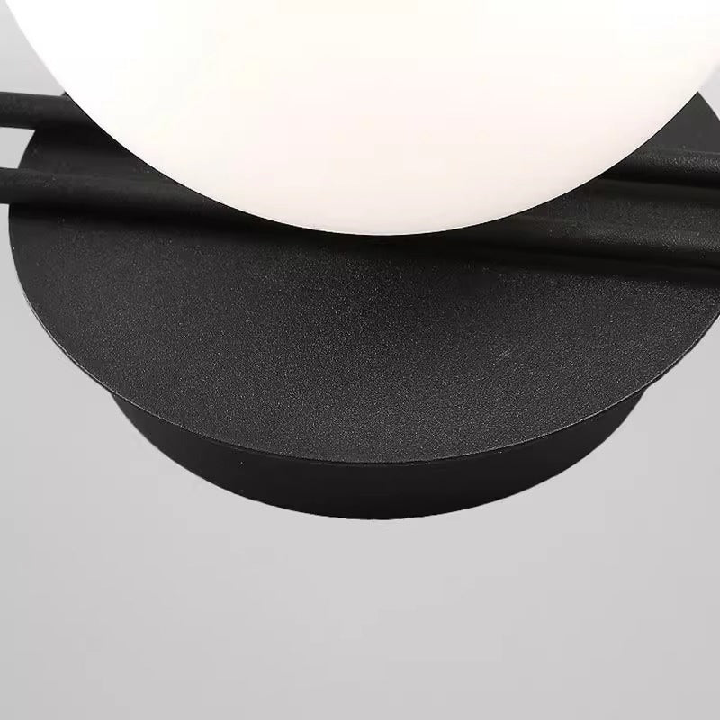 Contemporary Creative Circle Iron Glass 1-Light Wall Sconce Lamp For Bedroom