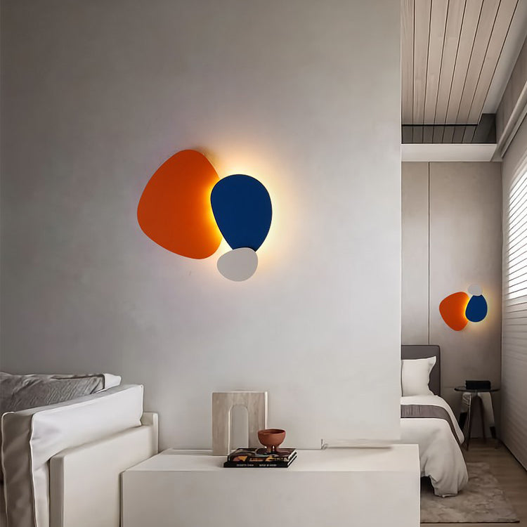 Modern Art Deco Oval Iron Acrylic LED Wall Sconce Lamp For Living Room