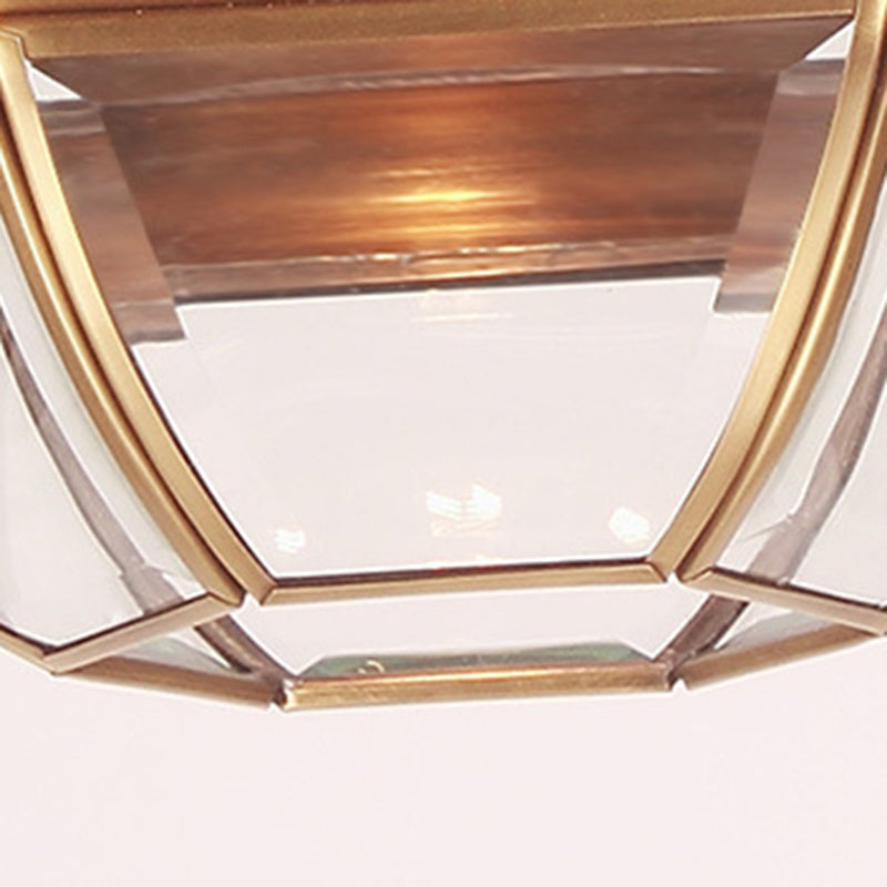 伝統的な素朴な円錐形の銅ガラス1灯ペンダントライト(リビングルーム用)