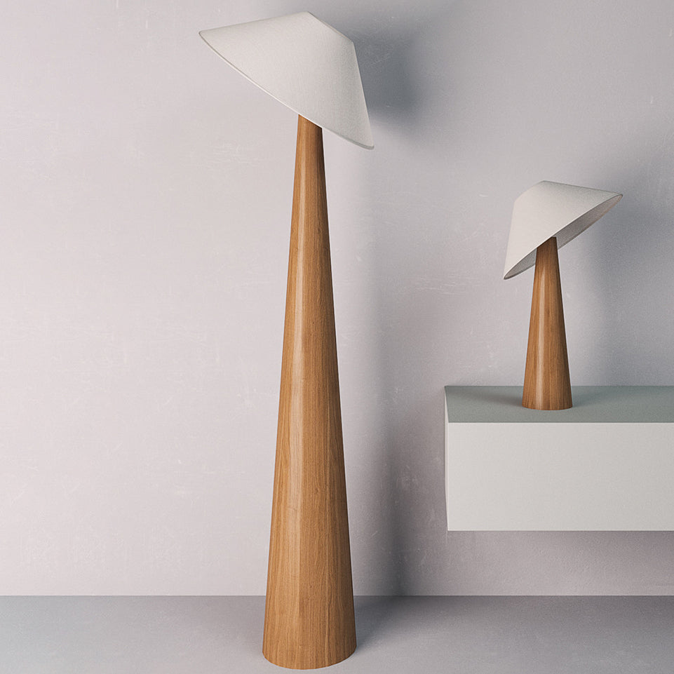 Traditional Vintage Cone Fabric Iron 1-Light Standing Floor Lamp For Living Room