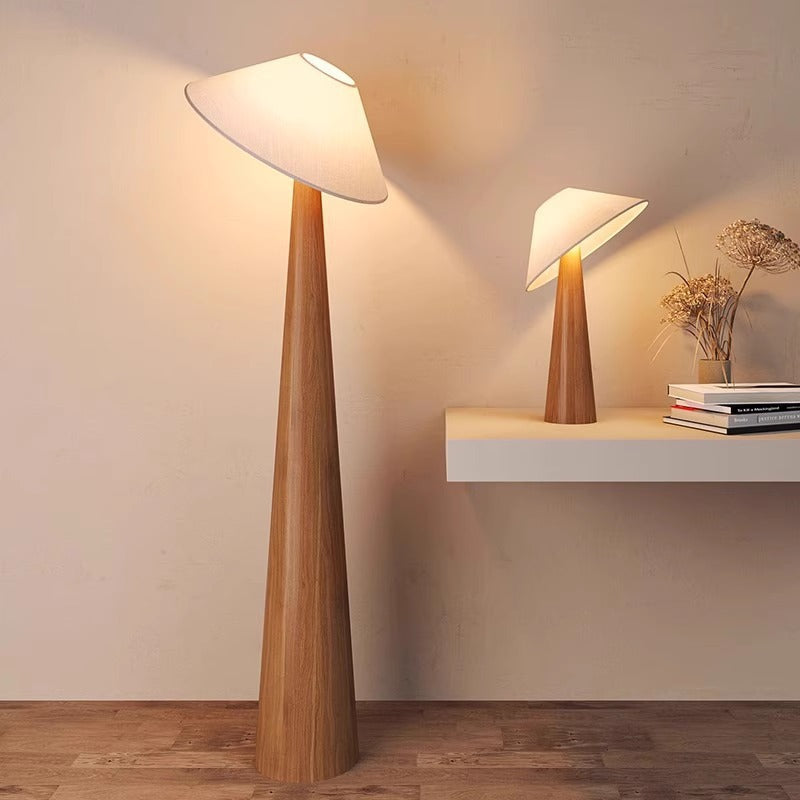 Traditional Vintage Cone Fabric Iron 1-Light Standing Floor Lamp For Living Room