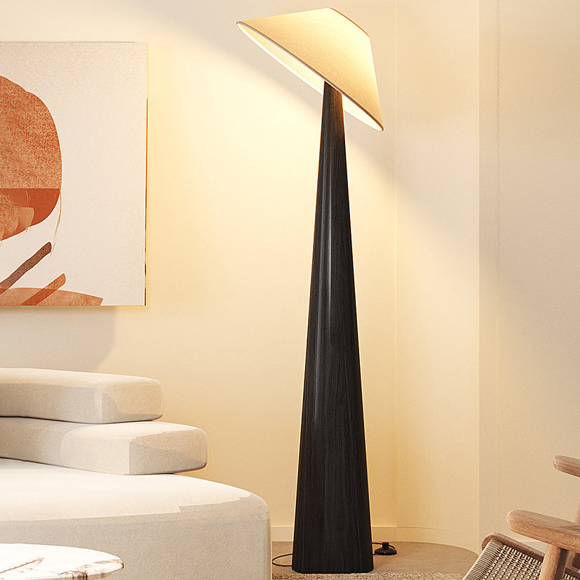 Traditional Vintage Cone Fabric Iron 1-Light Standing Floor Lamp For Living Room
