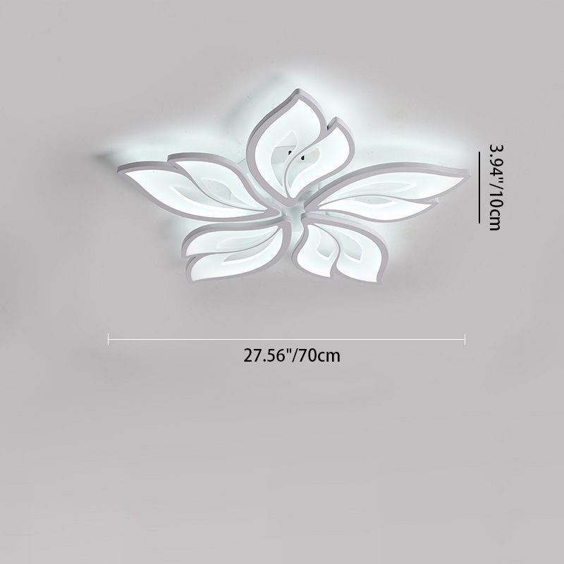 現代的な北欧風の花びら模様の鉄製アクリル製LEDセミフラッシュマウントシーリングライト(リビングルーム用)