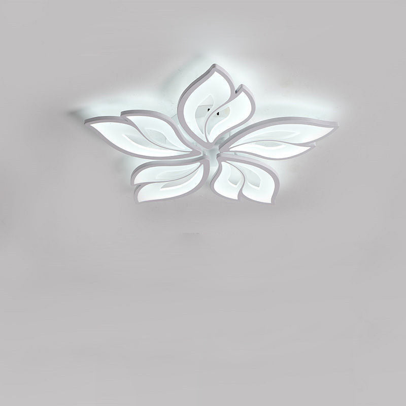 現代的な北欧風の花びら模様の鉄製アクリル製LEDセミフラッシュマウントシーリングライト(リビングルーム用)