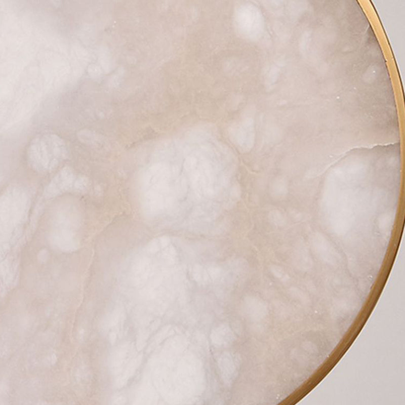 Modern Luxury Round Metal Marble LED Pendant Light For Bedroom