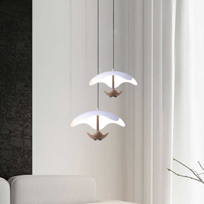 Contemporary Nordic Dome Aluminum Iron Acrylic LED Pendant Light For Bedroom