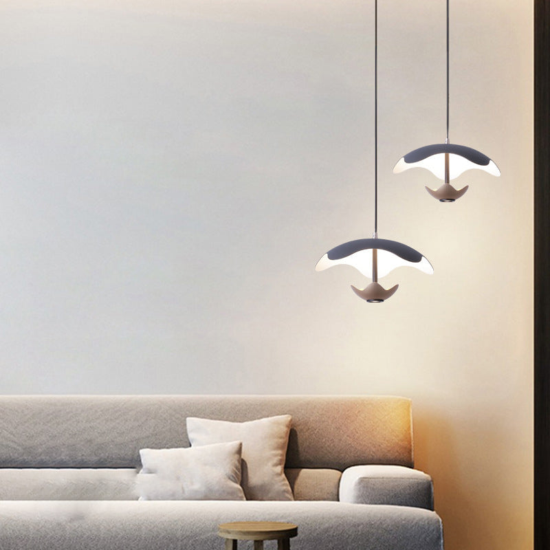 Contemporary Nordic Dome Aluminum Iron Acrylic LED Pendant Light For Bedroom