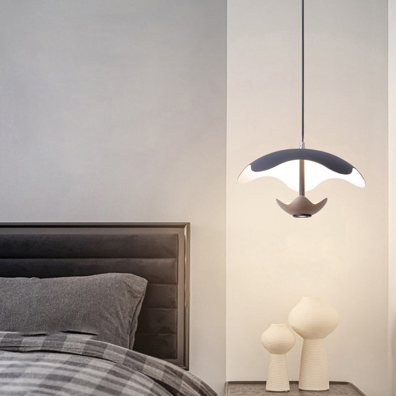 Contemporary Nordic Dome Aluminum Iron Acrylic LED Pendant Light For Bedroom