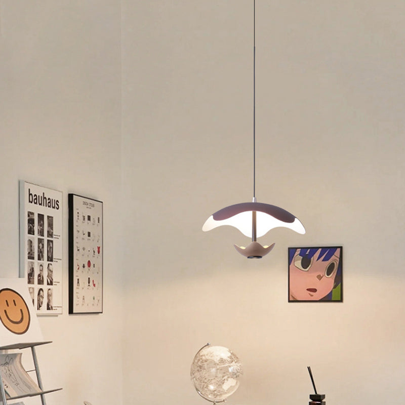 Contemporary Nordic Dome Aluminum Iron Acrylic LED Pendant Light For Bedroom