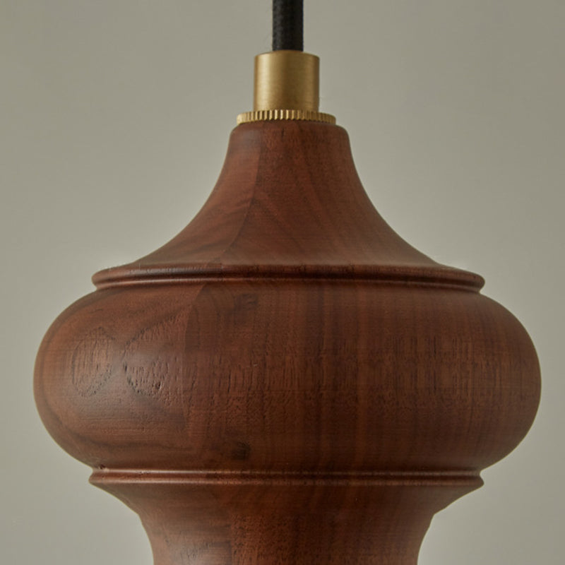 Traditional Vintage Dome Walnut Glass 1-Light Pendant Light For Bedroom