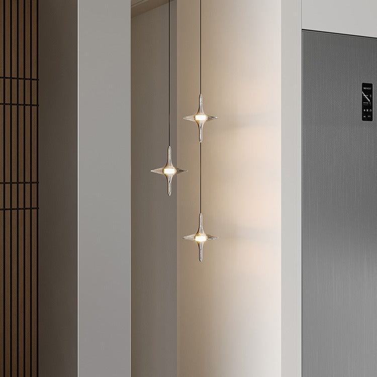 مصباح LED كريستالي معدني مخروطي بسيط عصري لغرفة النوم