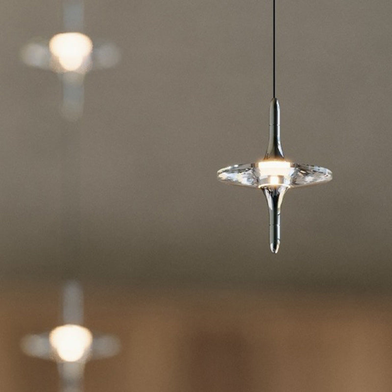 مصباح LED كريستالي معدني مخروطي بسيط عصري لغرفة النوم
