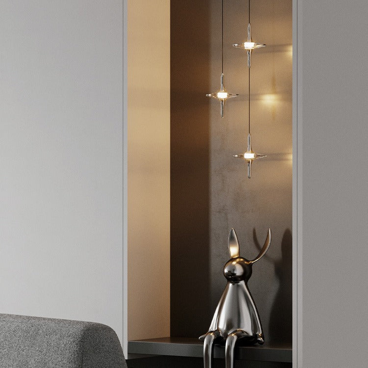 مصباح LED كريستالي معدني مخروطي بسيط عصري لغرفة النوم