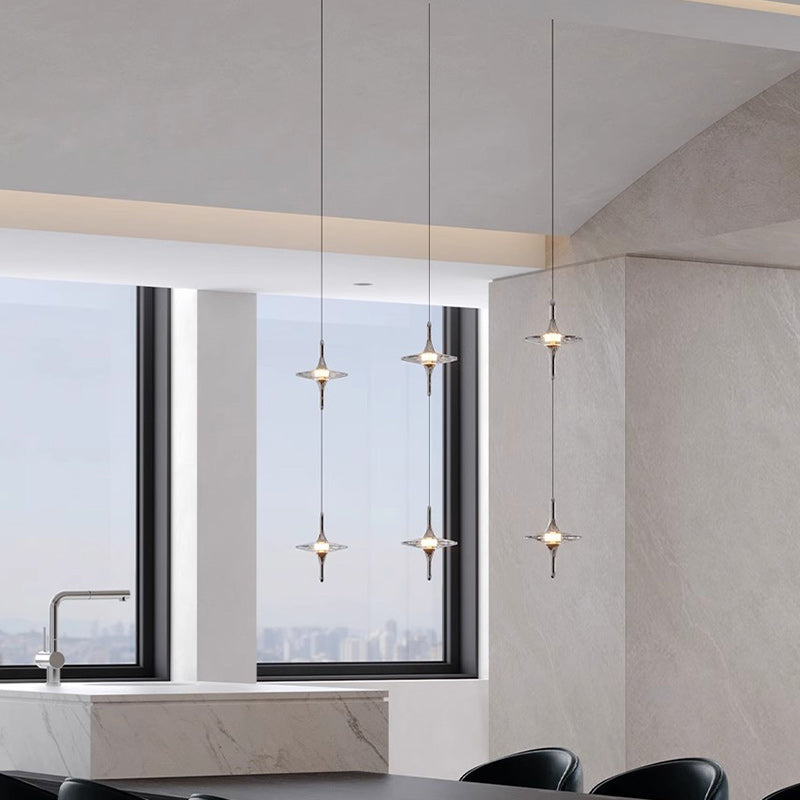 مصباح LED كريستالي معدني مخروطي بسيط عصري لغرفة النوم