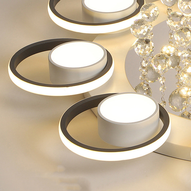 مصباح سقف LED شبه مسطح دائري تقليدي أوروبي مصنوع من الحديد والأكريليك لغرفة المعيشة