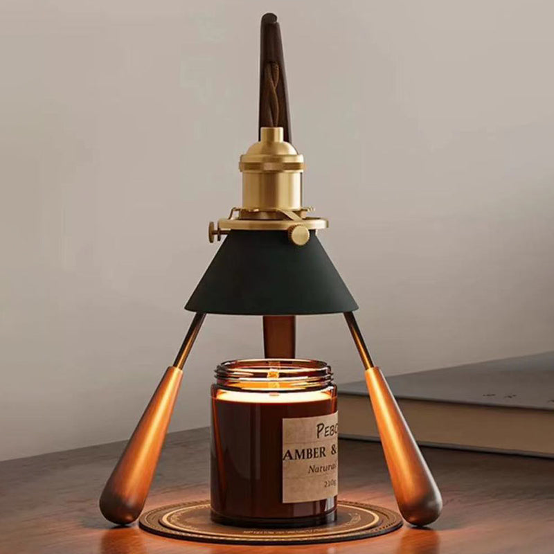 Traditional Vintage Cone Ash Metal 1-Light Melting Wax Table Lamp For Bedroom