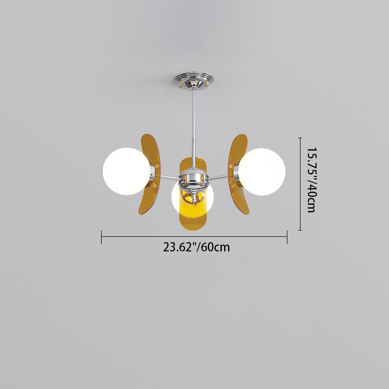 Contemporary Nordic Glass Globe Chandelier – 3/6/8 Light Iron & Acrylic Frame for Living Room