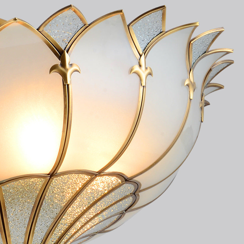 Modern Mid-Century Palace Dome Semi-Flush Mount Ceiling Light in Copper & Glass 4/6 Light for Bedroom