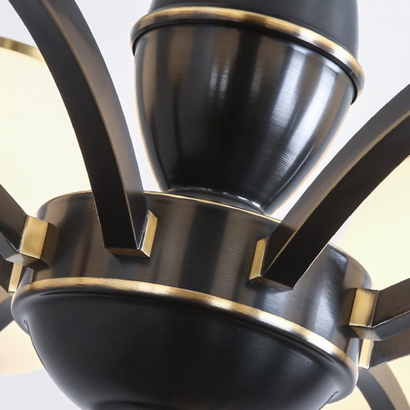 Traditional French Jar-shaped Glass Chandelier with Brass Frame 3/5/6 Light for Living Room